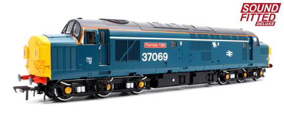 Class 37/0 Split Headcode 37069 'Thornaby TMD' BR Blue (White Stripe) Diesel Locomotive - DCC Sound Deluxe