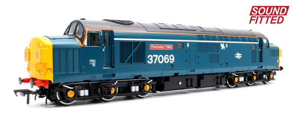 Class 37/0 Split Headcode 37069 'Thornaby TMD' BR Blue (White Stripe) Diesel Locomotive - DCC Sound