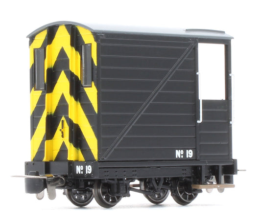 990806 Single Veranda Brake Van - Black with Wasp Stripes No.19