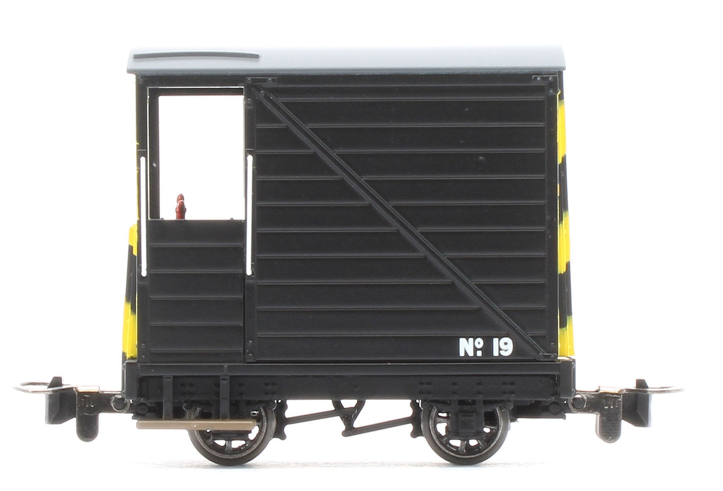 990806 Single Veranda Brake Van - Black with Wasp Stripes No.19