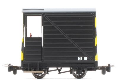 990806 Single Veranda Brake Van - Black with Wasp Stripes No.19