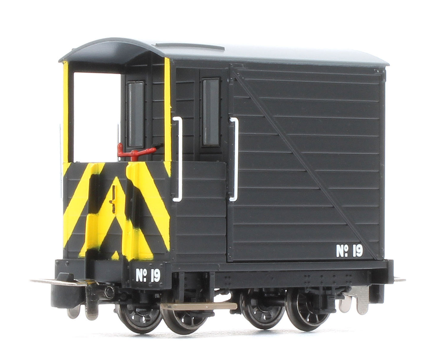 990806 Single Veranda Brake Van - Black with Wasp Stripes No.19