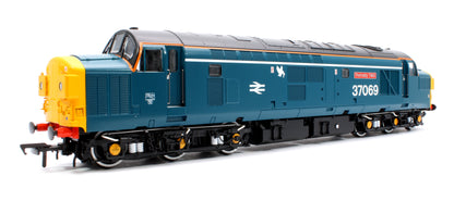 Class 37/0 Split Headcode 37069 'Thornaby TMD' BR Blue (White Stripe) Diesel Locomotive - DCC Sound