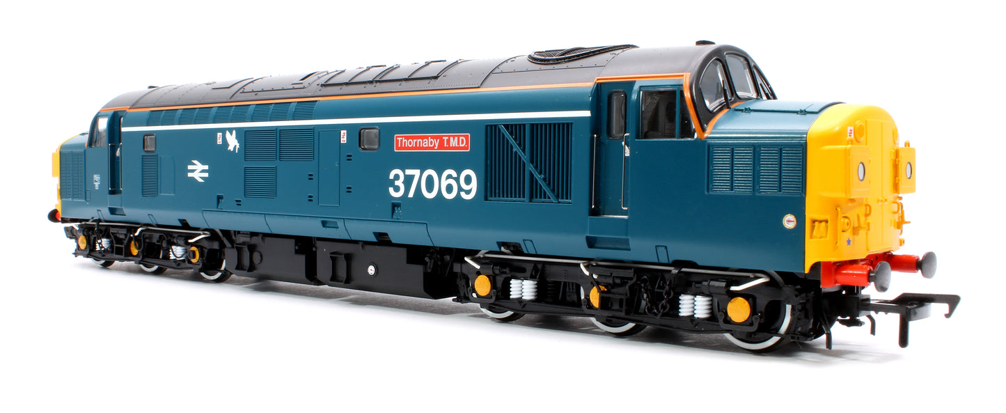 Class 37/0 Split Headcode 37069 'Thornaby TMD' BR Blue (White Stripe) Diesel Locomotive - DCC Sound