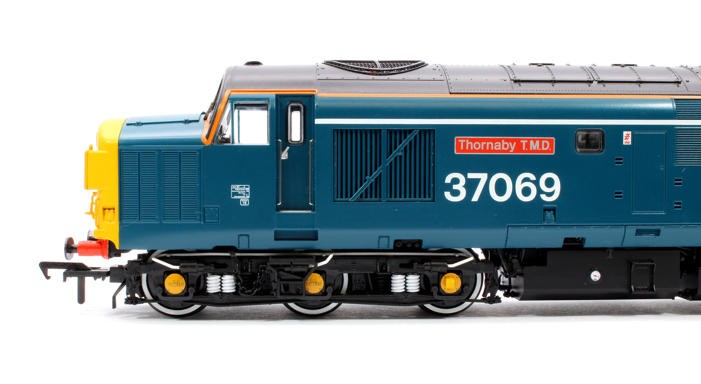 Class 37/0 Split Headcode 37069 'Thornaby TMD' BR Blue (White Stripe) Diesel Locomotive - DCC Sound Deluxe