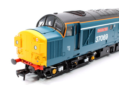 Class 37/0 Split Headcode 37069 'Thornaby TMD' BR Blue (White Stripe) Diesel Locomotive - DCC Sound Deluxe