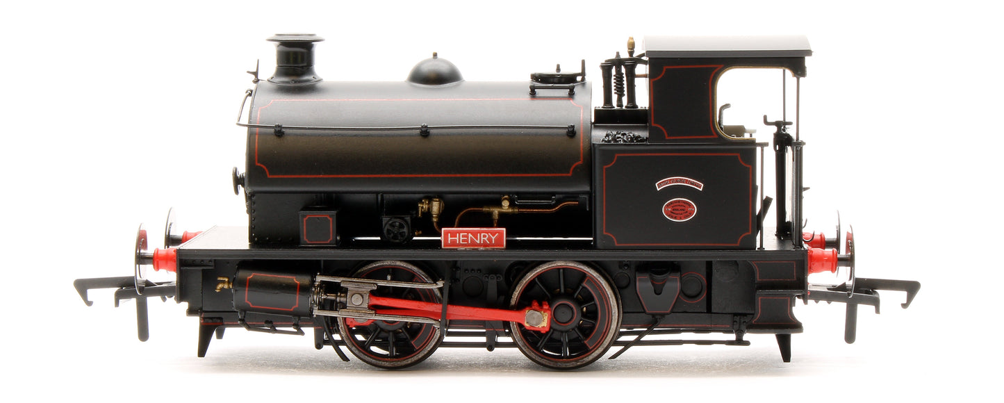 Pre-Owned 4S-024-002 Hawthorn Leslie 0-4-0 Black Lined Red `Henry' - Steam Tank Locomotive