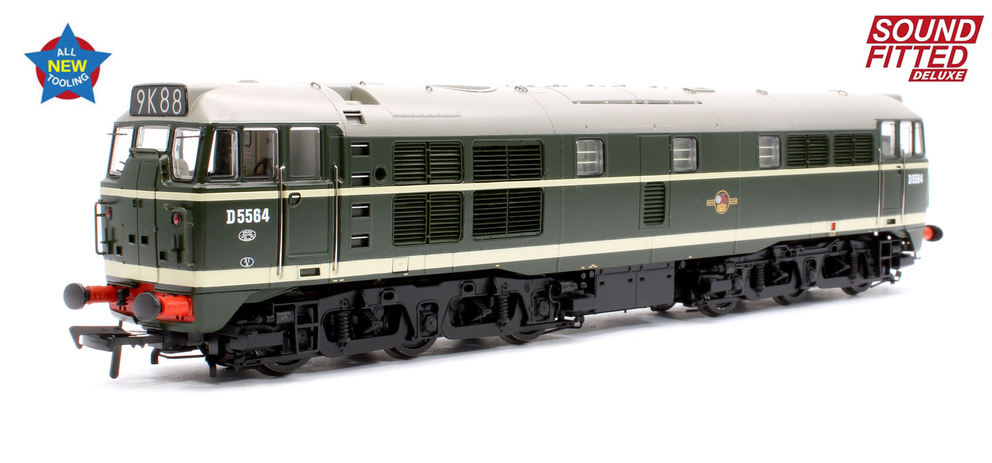 Class 30 D5564 BR Green (Late Crest) Diesel Locomotive - DCC Sound Deluxe