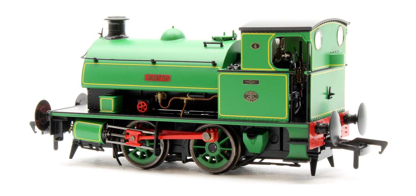 Pre-Owned 4S-024-001 Hawthorn Leslie 0-4-0 Green Lined Yellow `Asbestos' 4 - Steam Tank Locomotive
