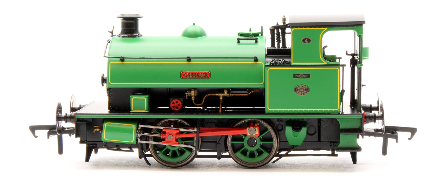 Pre-Owned 4S-024-001 Hawthorn Leslie 0-4-0 Green Lined Yellow `Asbestos' 4 - Steam Tank Locomotive