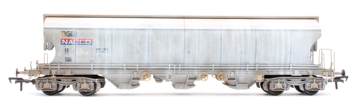 Pre-Owned Highly Detailed Premium Weathered Polybulk Bogie Hopper Wagon Nacco 'Tiger' Grey