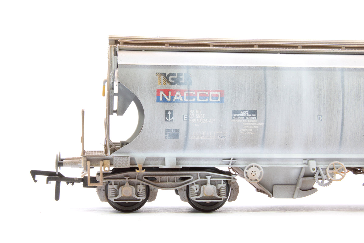 Pre-Owned Highly Detailed Premium Weathered Polybulk Bogie Hopper Wagon Nacco 'Tiger' Grey