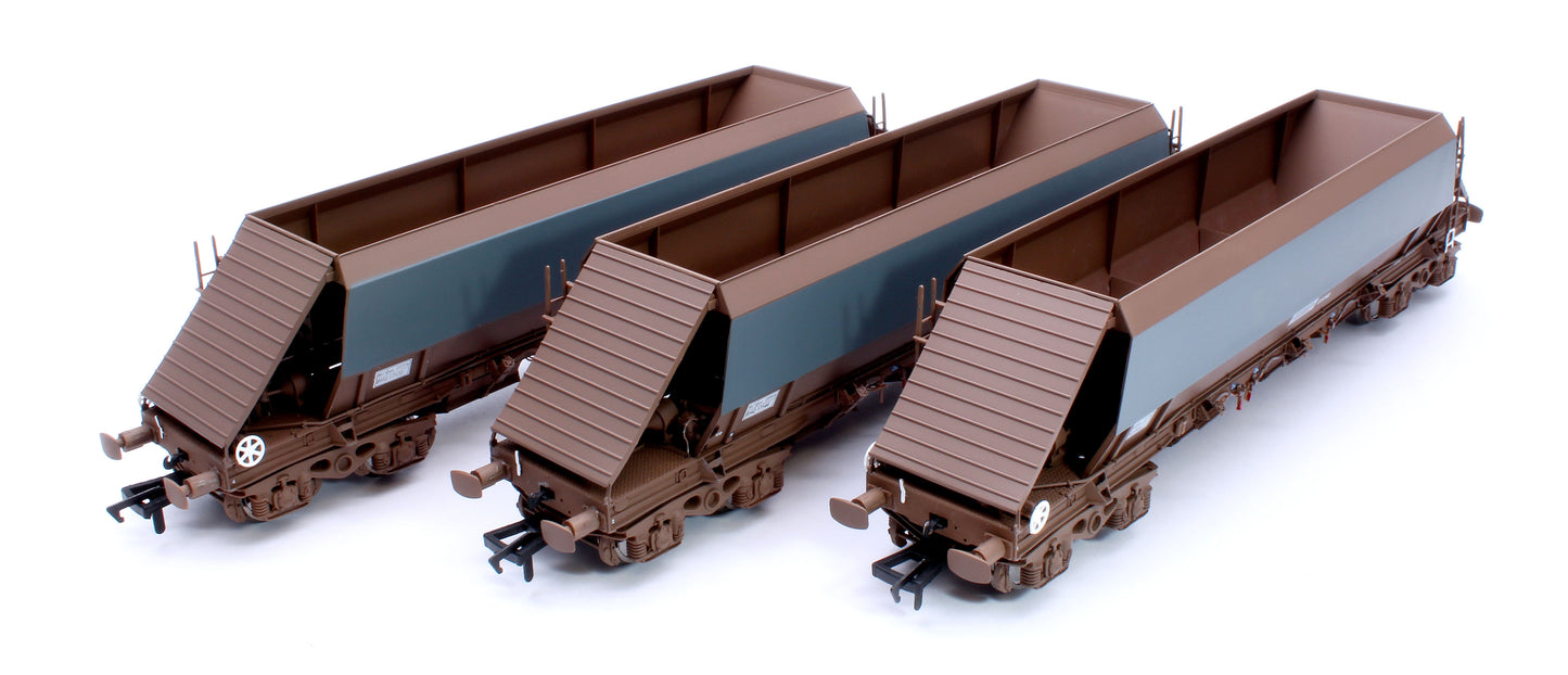 Modern Unbranded (Grey) Bardon PHA/JGA Hopper Wagon - Weathered (Triple Pack)