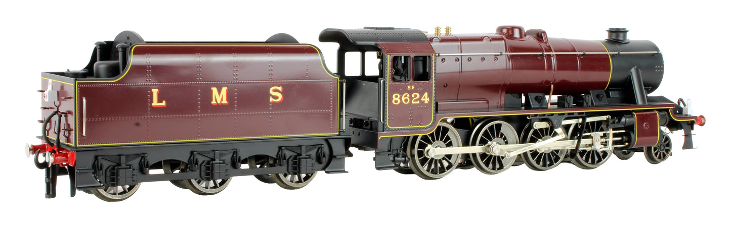 Pre-Owned E38A LMS Lined Maroon Class 8F 2-8-0 Tender '8624' Steam Locomotive