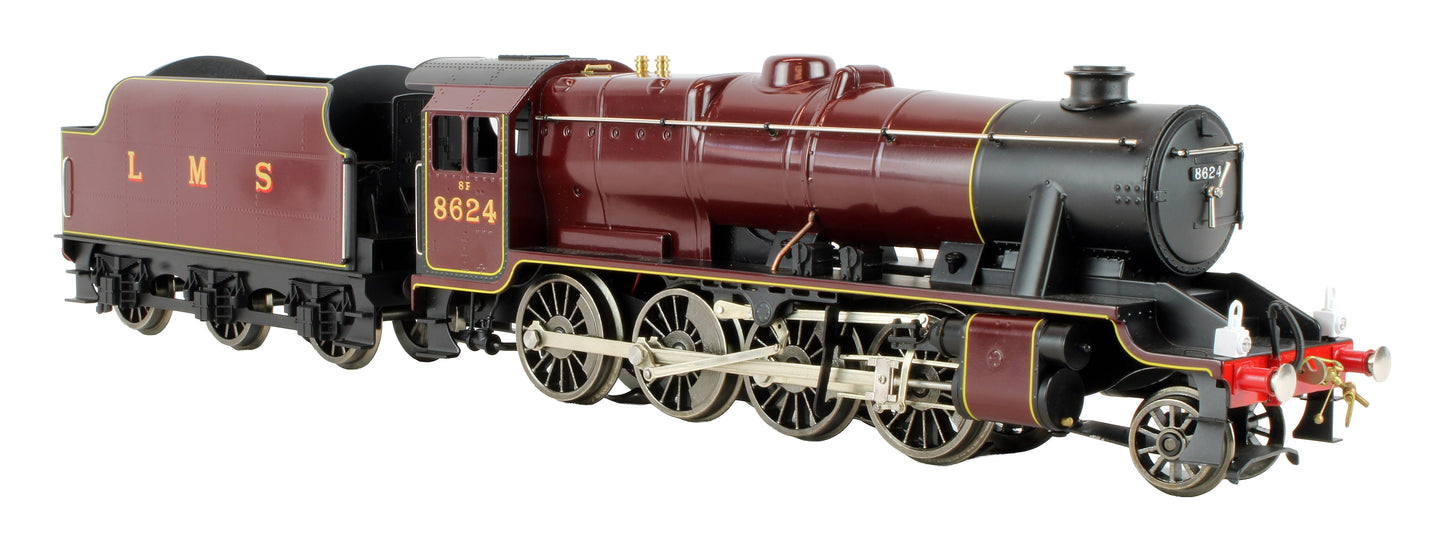 Pre-Owned E38A LMS Lined Maroon Class 8F 2-8-0 Tender '8624' Steam Locomotive