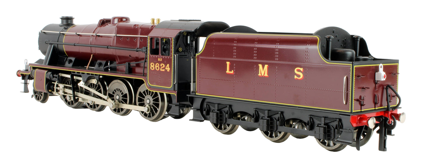 Pre-Owned E38A LMS Lined Maroon Class 8F 2-8-0 Tender '8624' Steam Locomotive