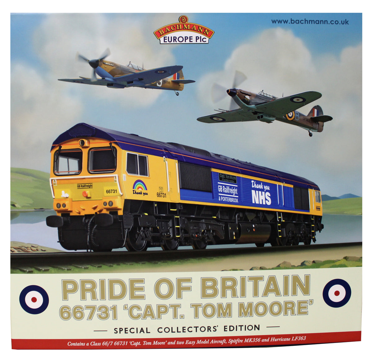 Pre-Owned Pride of Britain Class 66 731 'Thank You NHS' GBRf Train Pack - DCC Sound Fitted