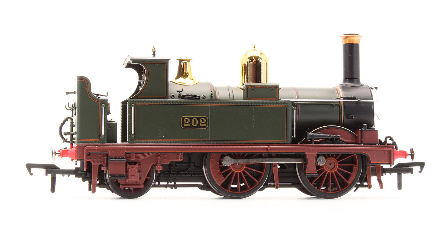 Pre-Owned 4S-517-001 GWR 517 Class 0-4-2 202 Lined G.W Green Red Frames Steam Locomotive