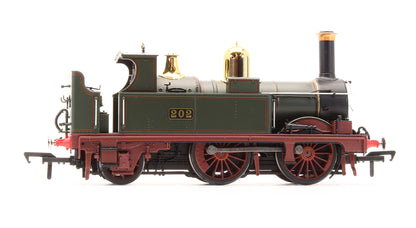 Pre-Owned 4S-517-001 GWR 517 Class 0-4-2 202 Lined G.W Green Red Frames Steam Locomotive