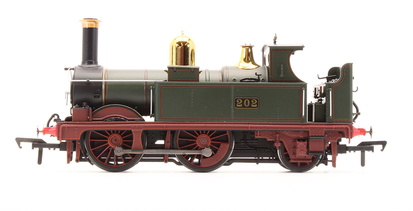 Pre-Owned 4S-517-001 GWR 517 Class 0-4-2 202 Lined G.W Green Red Frames Steam Locomotive