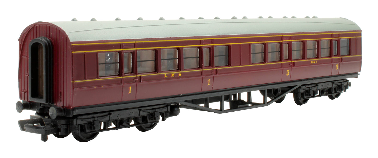 Pre-Owned 37-109 LMS Crimson 57 1st/3rd Class Corridor Coach '3621'