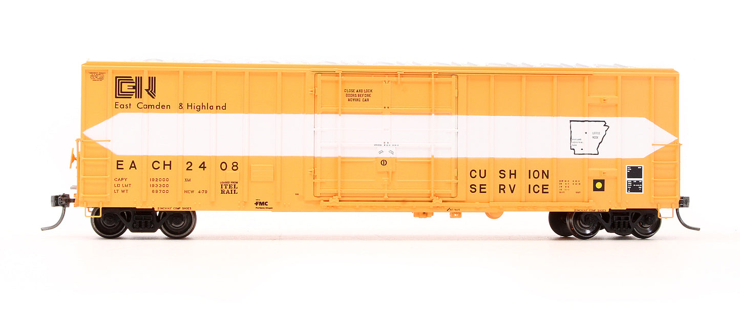 Pre-Owned EE-1851-1 East Camden & Highland FMC 5327 Box Car With 12' Plug Door Each - Road #2408