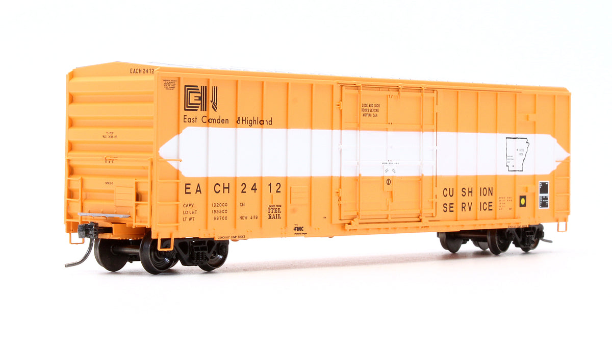 Pre-Owned EE-1851-2 East Camden & Highland FMC 5327 Box Car With 12' Plug Door Each - Road #2412