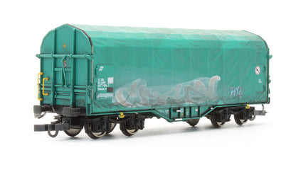 Pre-Owned Set Of 2 Tarpaulin Wagons With Graffiti