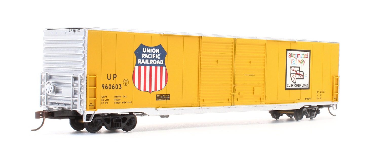 Pre-Owned 932-23583 Pullman Standard 60' Auto Box Cars Double Door Union Pacific - 2 Pack
