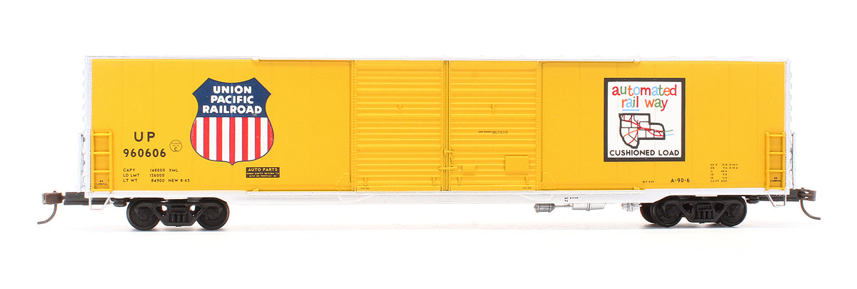 Pre-Owned 932-23583 Pullman Standard 60' Auto Box Cars Double Door Union Pacific - 2 Pack