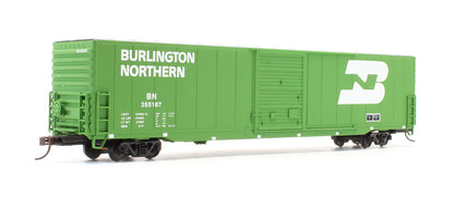 Pre-Owned 932-23557 Pullman Standard 60' Auto Box Cars Single Door Burlington Northern - 2 Pack