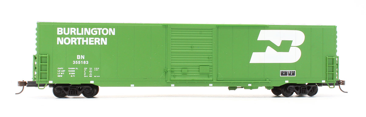 Pre-Owned 932-23557 Pullman Standard 60' Auto Box Cars Single Door Burlington Northern - 2 Pack