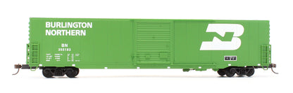 Pre-Owned 932-23557 Pullman Standard 60' Auto Box Cars Single Door Burlington Northern - 2 Pack