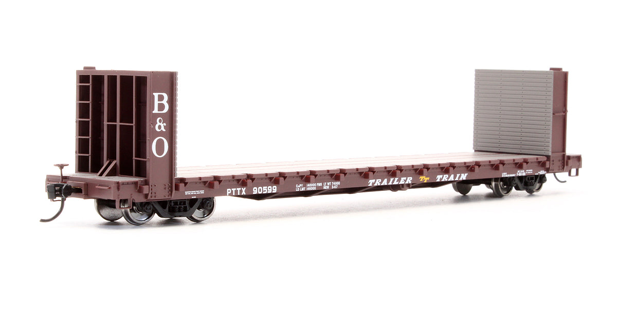Pre-Owned 910-5830 60' P-S Bulkhead Flatcar (48' IL) Baltimore & Ohio TTX - Road #90599