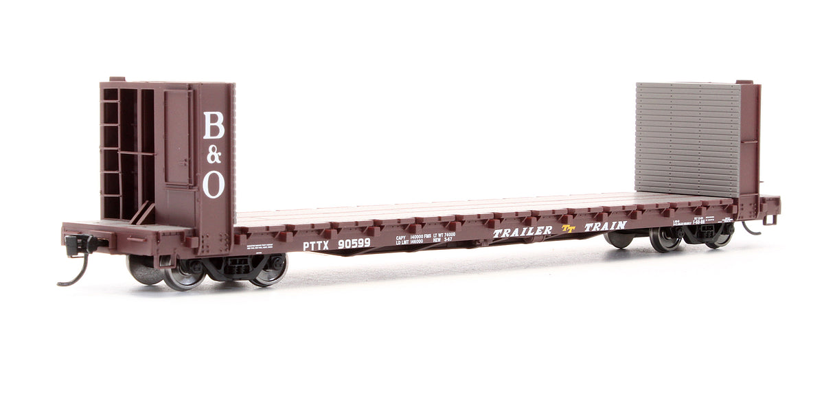 Pre-Owned 910-5830 60' P-S Bulkhead Flatcar (48' IL) Baltimore & Ohio TTX - Road #90599
