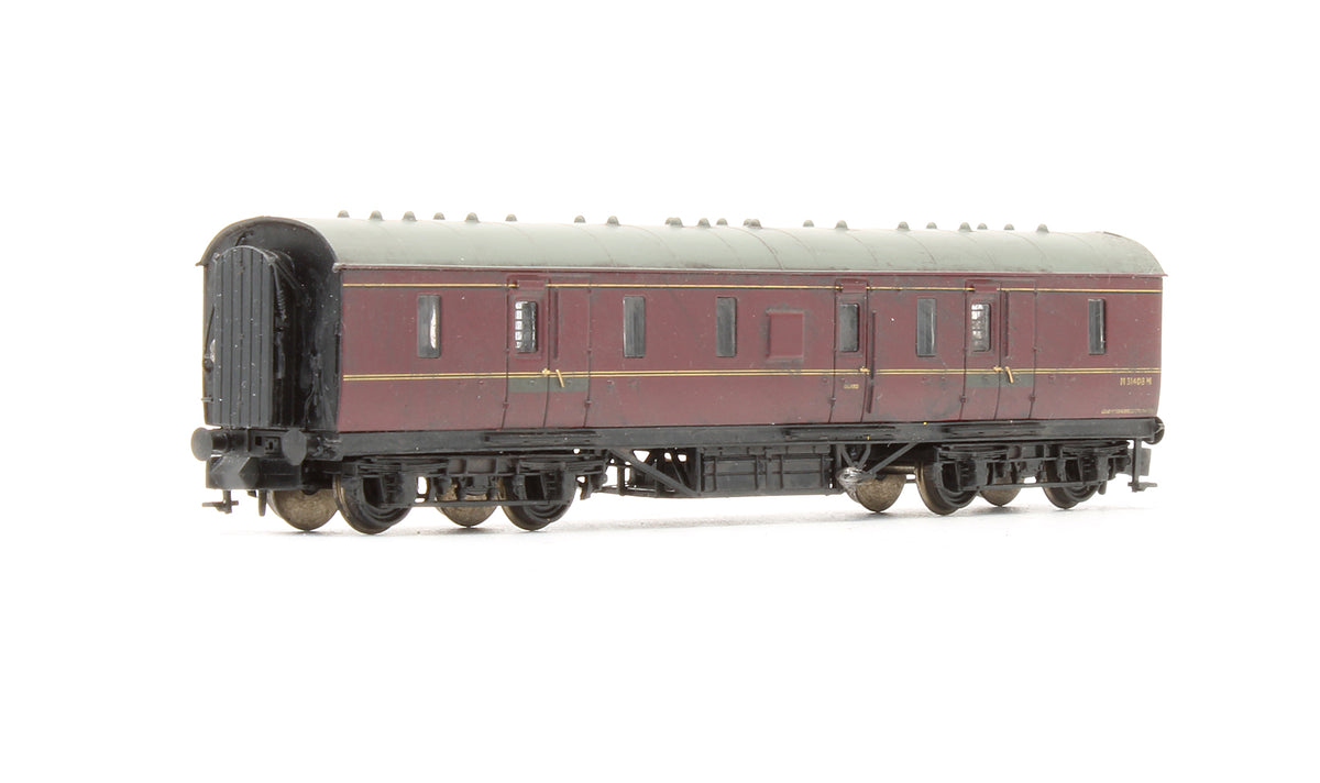 Pre-Owned 50ft EX-LMS Full Brake Coach BR Maroon 'M 31408 M' - Custom Weathered