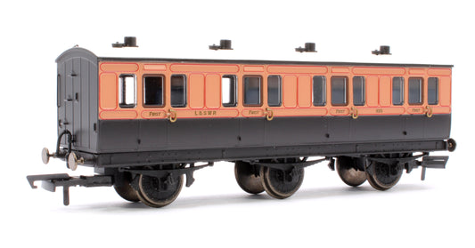 Pre-Owned 6 Wheel Coach 1st Class LSWR Brown No.490