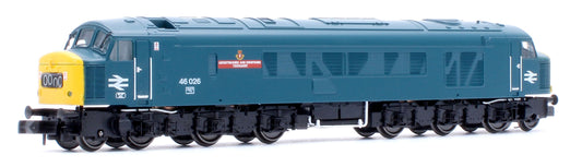 Class 46 46026 "Leicestershire and Derbyshire Yeomanry" BR Blue With Headcode Blinds Diesel Locomotive