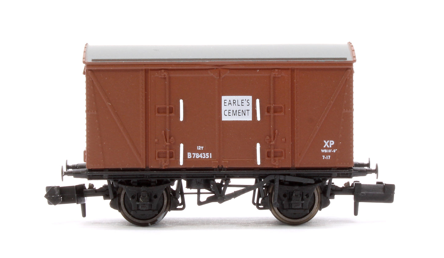 Set of 3 BR 12T Vanwide Ventilated Vans, BR Bauxite (Early) Earle's Cement