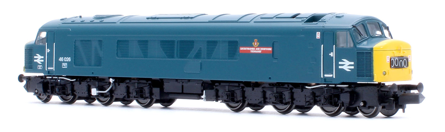 Class 46 46026 "Leicestershire and Derbyshire Yeomanry" BR Blue With Headcode Blinds Diesel Locomotive - DCC Sound
