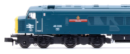 Class 46 46026 "Leicestershire and Derbyshire Yeomanry" BR Blue With Headcode Blinds Diesel Locomotive