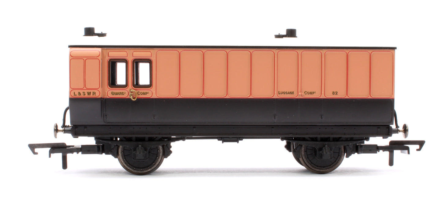 4 Wheel Coach Passenger Brake LSWR Brown No.82