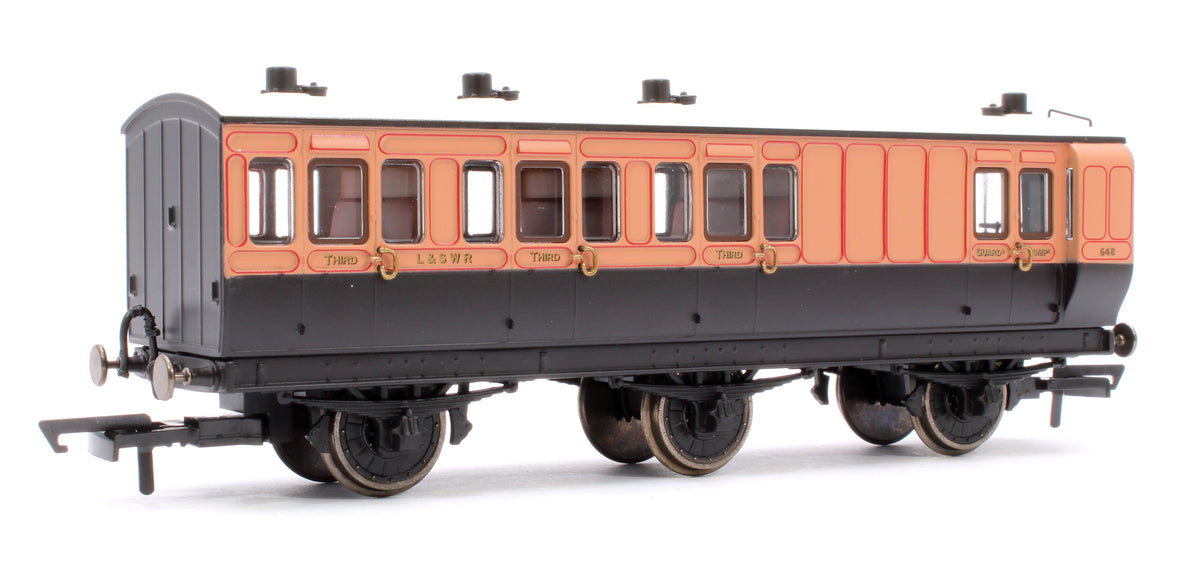 R40293 Pre-Owned 6 Wheel Coach 3rd Class LSWR 648