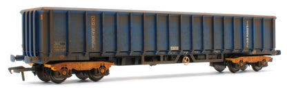 JXA01 TP(B)W Bespoke Weathered Set of 3 JXA Bogie Scrap Wagons TIPH Blue Post 1998 Black & White Data Panels & OHLW Sticker No.3018/3020/3050