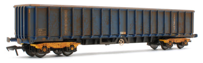 JXA01 TP(B)W Bespoke Weathered Set of 3 JXA Bogie Scrap Wagons TIPH Blue Post 1998 Black & White Data Panels & OHLW Sticker No.3018/3020/3050