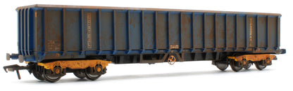 JXA01 TP(B)W Bespoke Weathered Set of 3 JXA Bogie Scrap Wagons TIPH Blue Post 1998 Black & White Data Panels & OHLW Sticker No.3018/3020/3050