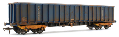 JXA01 TP(B)W Bespoke Weathered Set of 3 JXA Bogie Scrap Wagons TIPH Blue Post 1998 Black & White Data Panels & OHLW Sticker No.3018/3020/3050