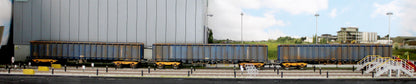 JXA01 TP(B)W Bespoke Weathered Set of 3 JXA Bogie Scrap Wagons TIPH Blue Post 1998 Black & White Data Panels & OHLW Sticker No.3018/3020/3050