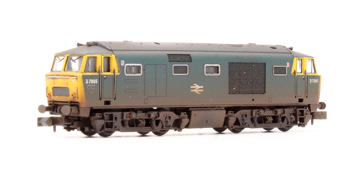 Pre-Owned ND084Q Hymek D7005 BR Blue Full Yellow Ends Diesel Locomotive - Custom Weathered