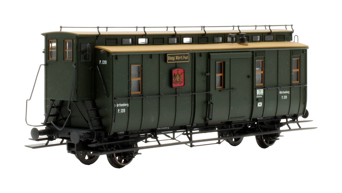 Pre-Owned 2130 K.W.St.E. Württemberg Postal Wagon with Clerestory Roof 'P. 139'